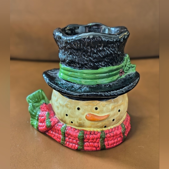 Vintage Yankee Candle Snowman Tealight Holder - Picture 1 of 11